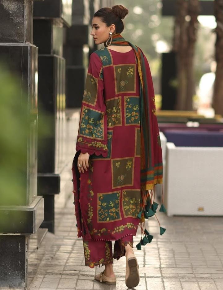 Full Length 3PCS Silk Khaddar