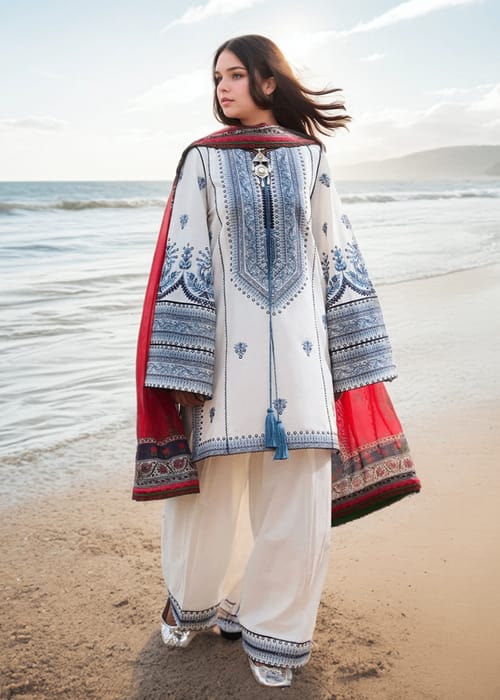 Jugnu Embroidered - 3pcs Dress