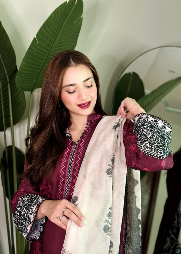 KURTA SET IN PLUM 3PC