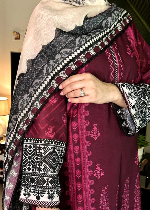 KURTA SET IN PLUM 3PC