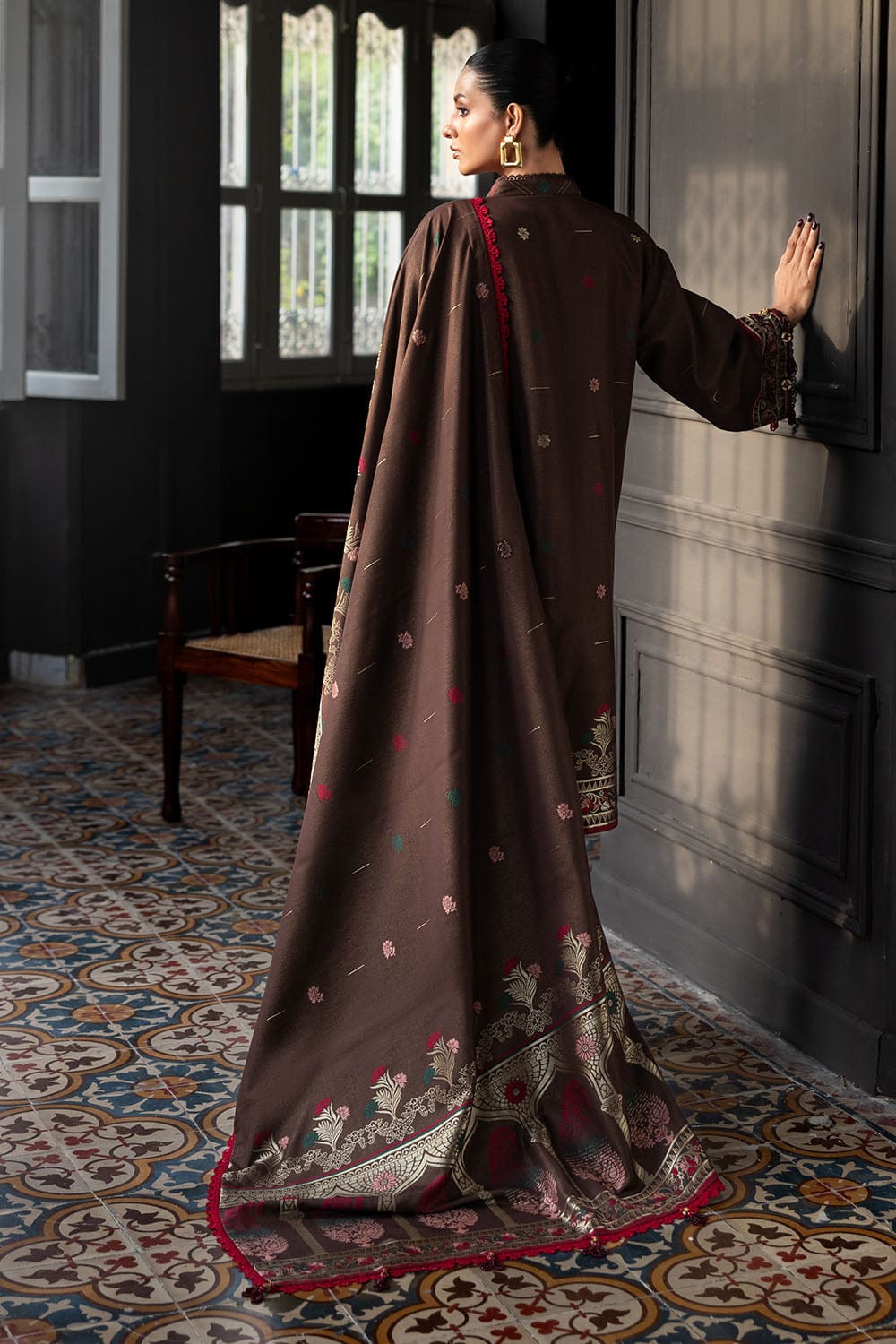 3 Piece stitch Khadar Rod Jacquard Suit with Dupatta