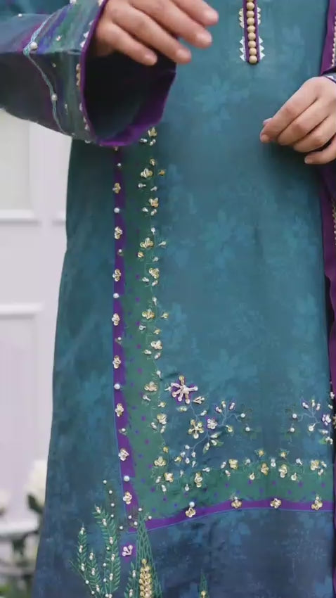 Behnaz Digital Print With Hand Work Khaddar 3pcs